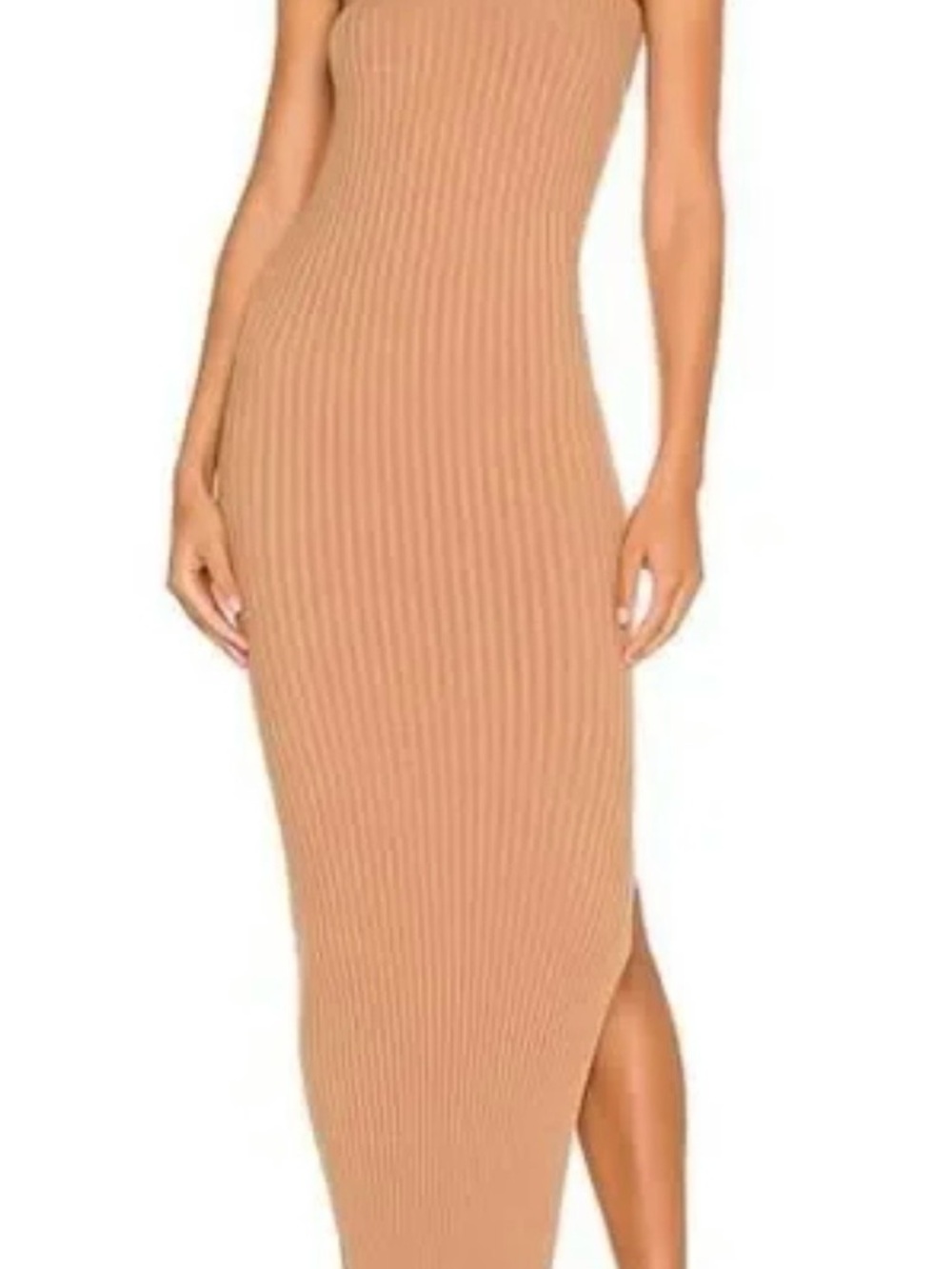 Weekends Stories- Knitted Strapless Tank Midi Dress